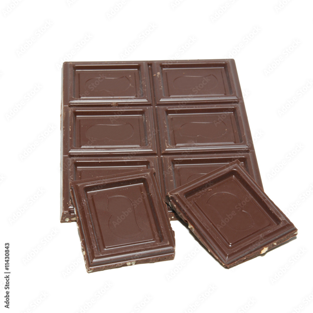 Chocolate isolated on white. Chocolate isolated on white.
