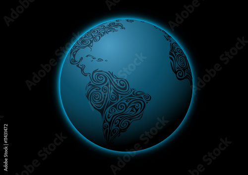 Erde-ornamental-blau 2