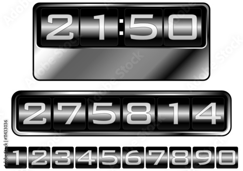 Numbers simulating dashboard counters clocks or tag prices