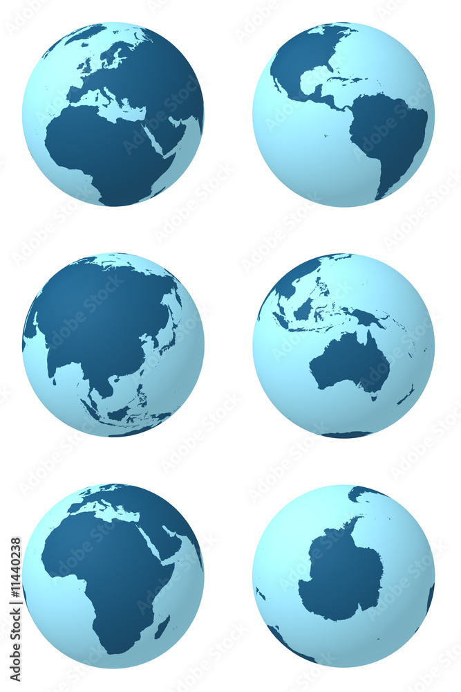 Globes set of the Earth