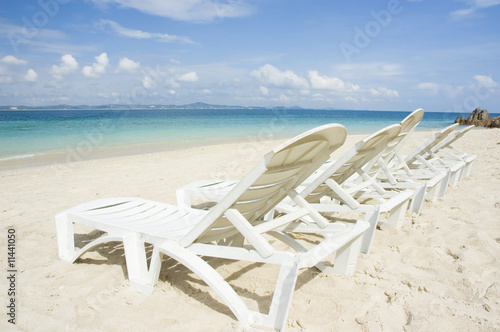 chairs on beach in kapas island,malaysia © wong yu liang