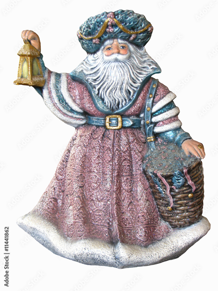 Early 1700's Santa statue with white background