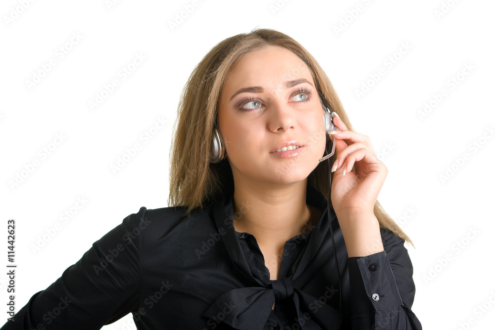 woman in earphones woman in earphones