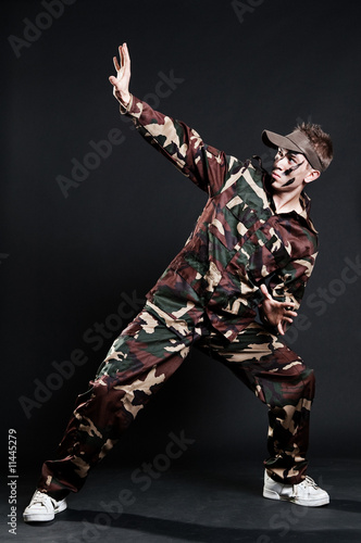 dancer in camouflage