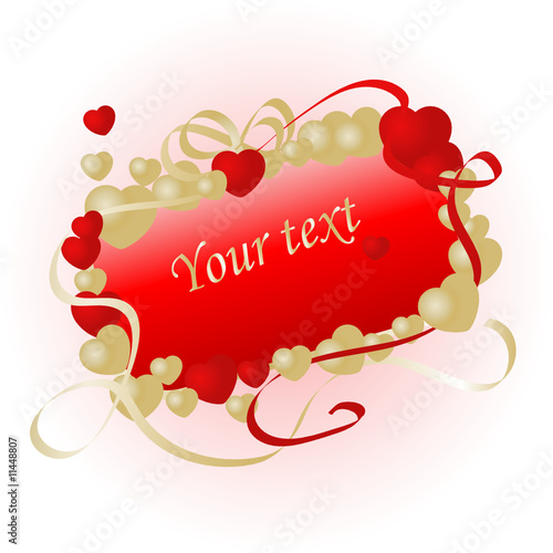 Banner with hearts - vector illustration