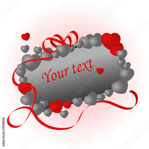 Banner with hearts - vector illustration