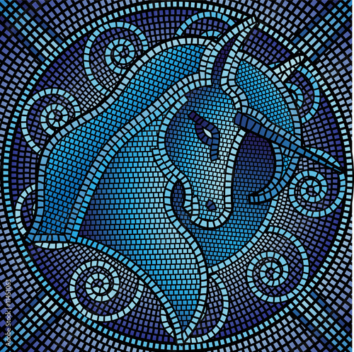 lots of mosaics forming a unicorn