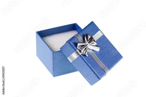 Blue gift isolated on white background