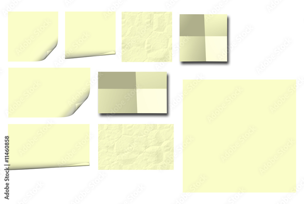 Curled Crumpled And Folded Note Papers Curled Crumpled And Folded Note Papers