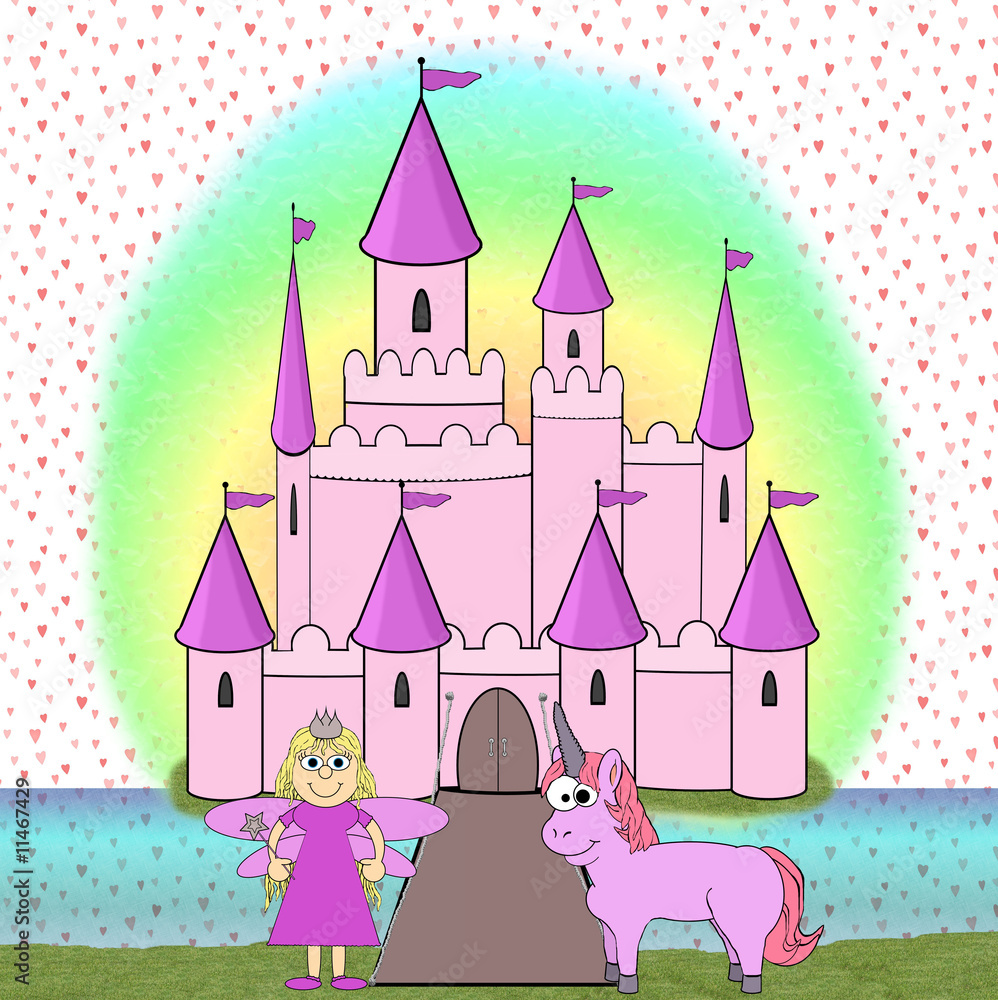 Fairytale Princess Cartoon Scene