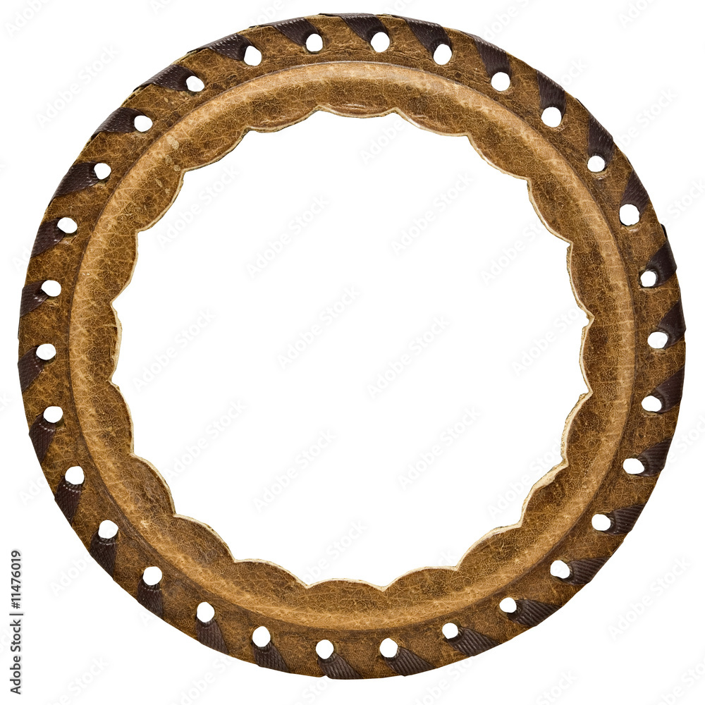 round leather frame