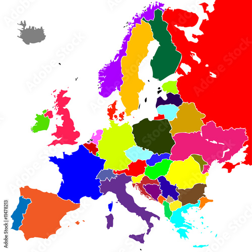 Colorful Europe vector map