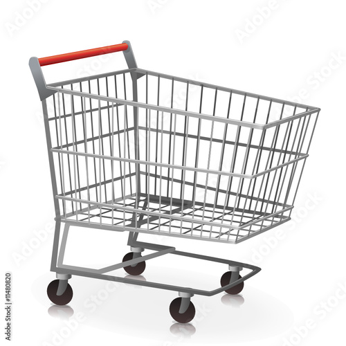 Chariot de supermarché vide (reflet)
