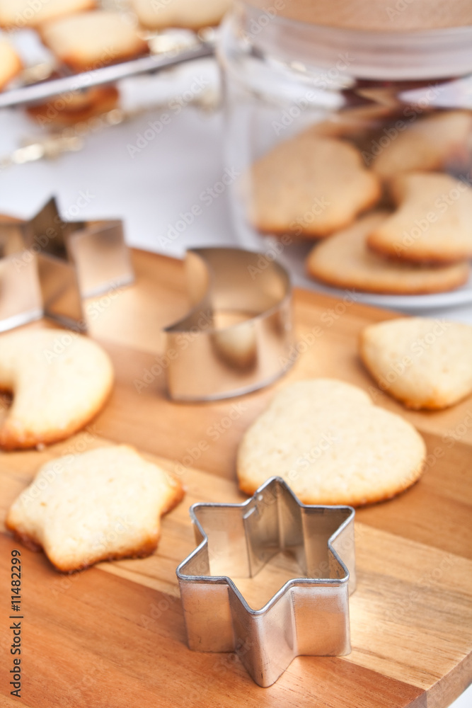 homemade cookies with farious cookie forms