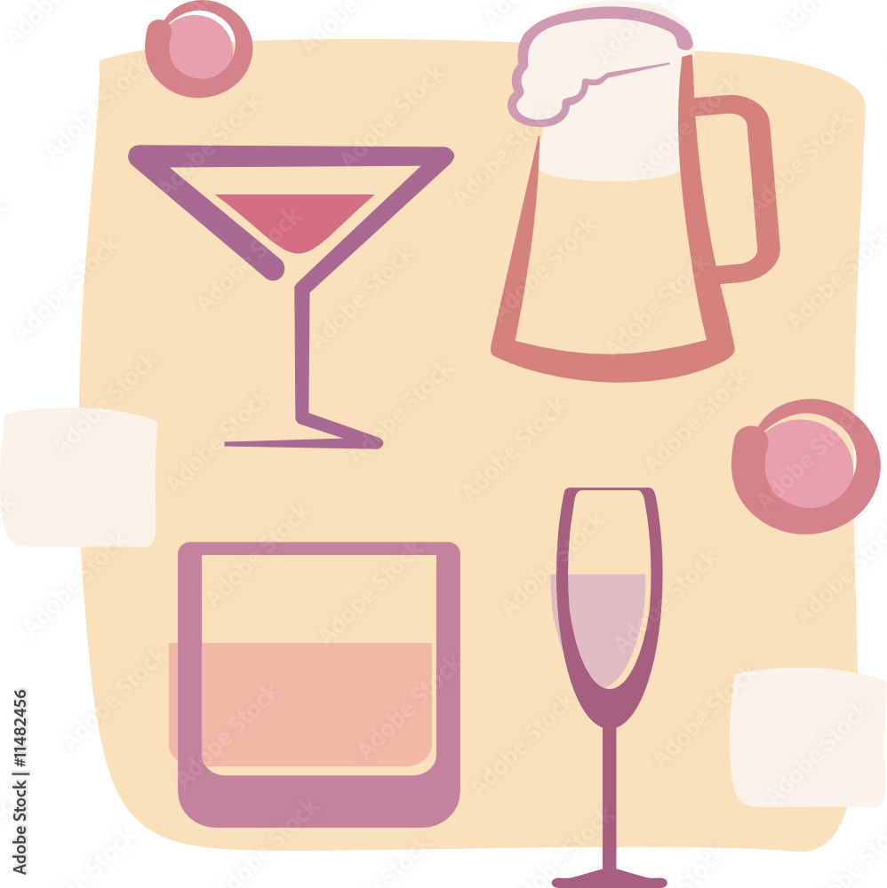 Retro Style illustration of Drinks Retro Style illustration of Drinks