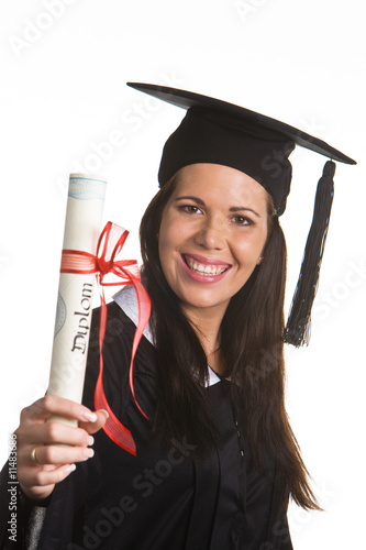 Young woman graduated with a Diploma photo