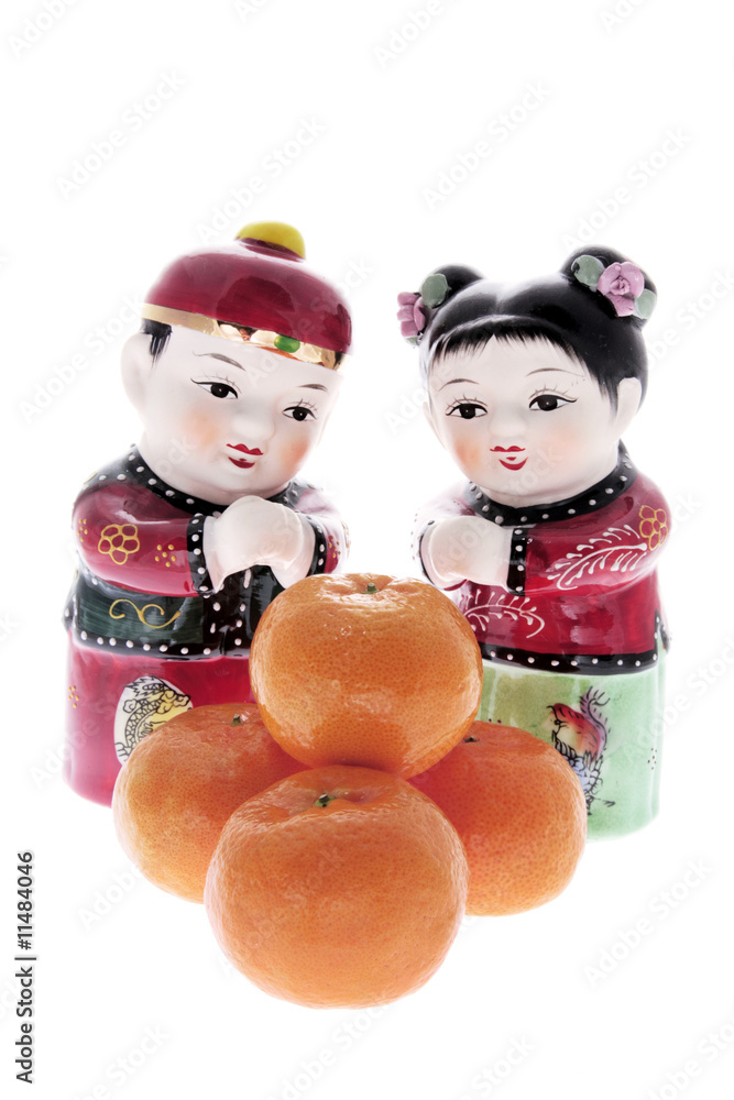 Obraz premium Chinese Figures and Mandarins