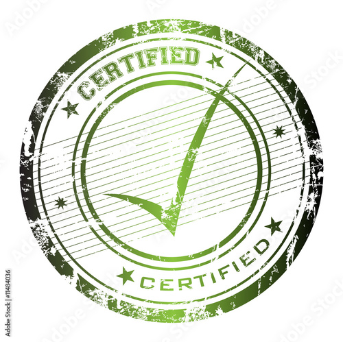 Grunge rubber office stamp with the word certified