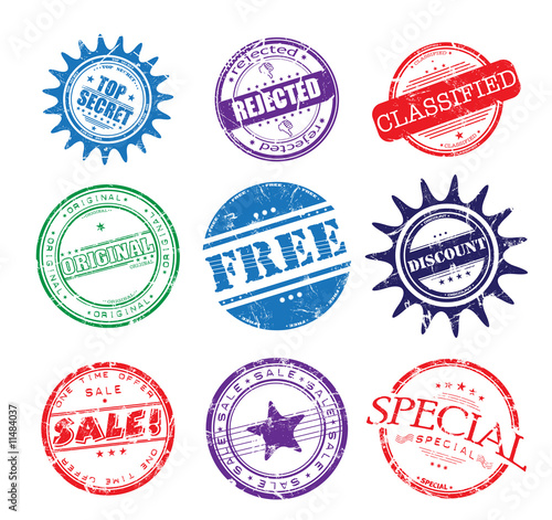 Colorful rubber office stamps