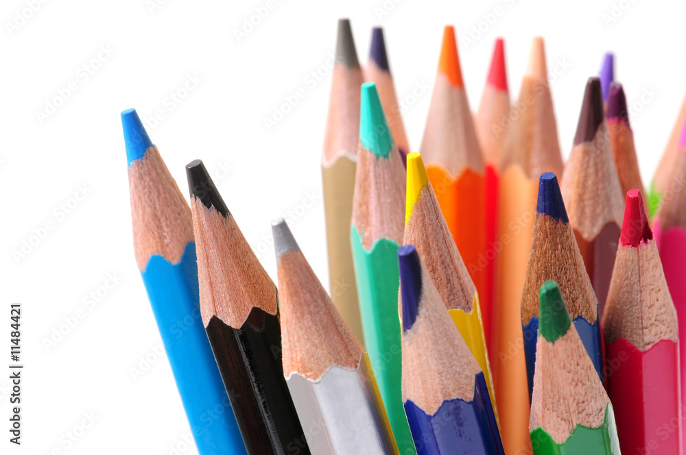 colored pencils isolated on white background colored pencils isolated on white background
