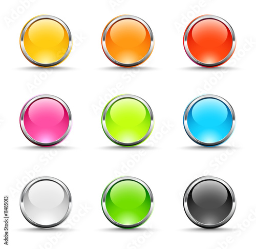 icônes colorés avec contour en métal