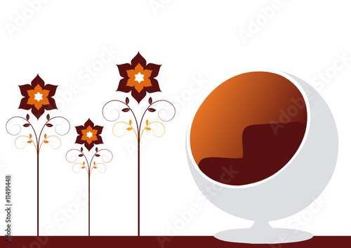 Vector of a Retro Egg Chair