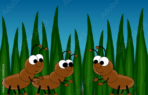 Ants In Grass Cartoon