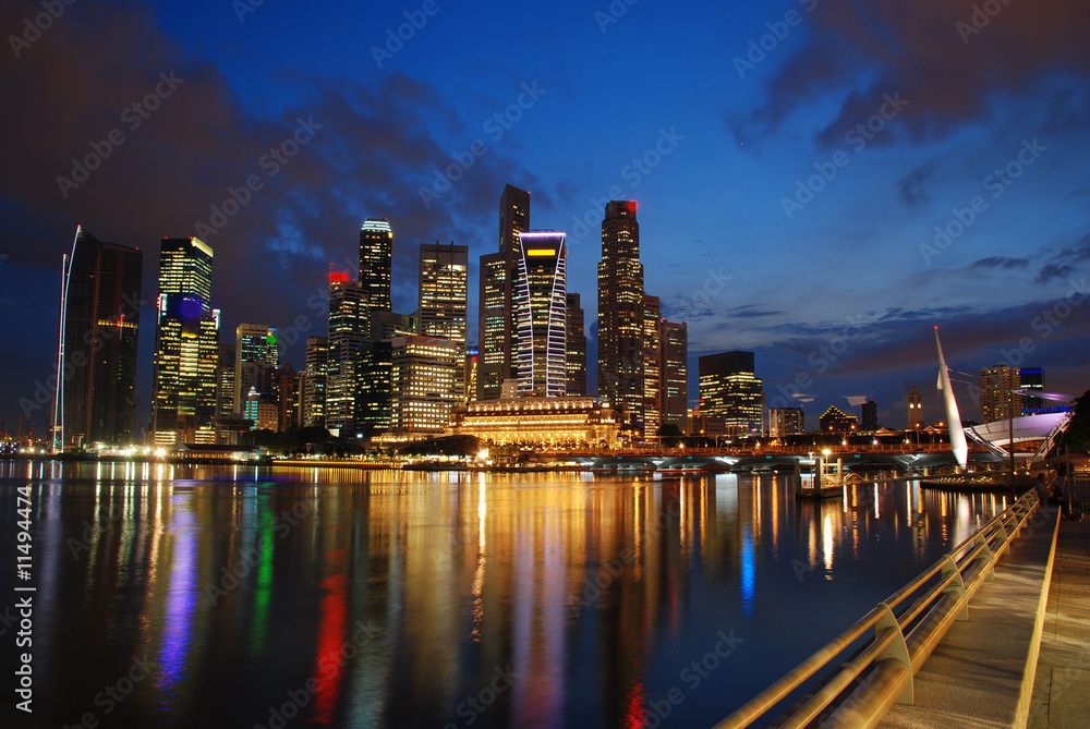 Singapore skyline in twilight