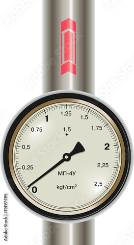 Vector gas manometer with pipe photo