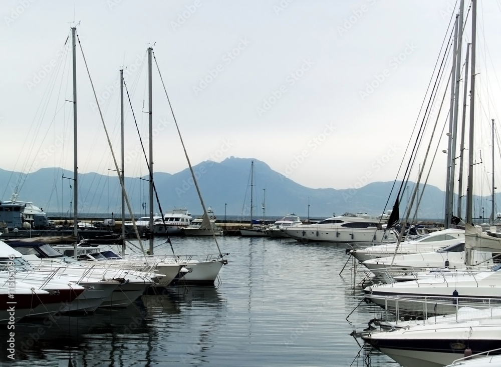 Fototapeta premium yacht dock Naples Italy