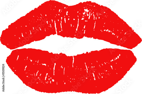 vector illustration of lips imprint