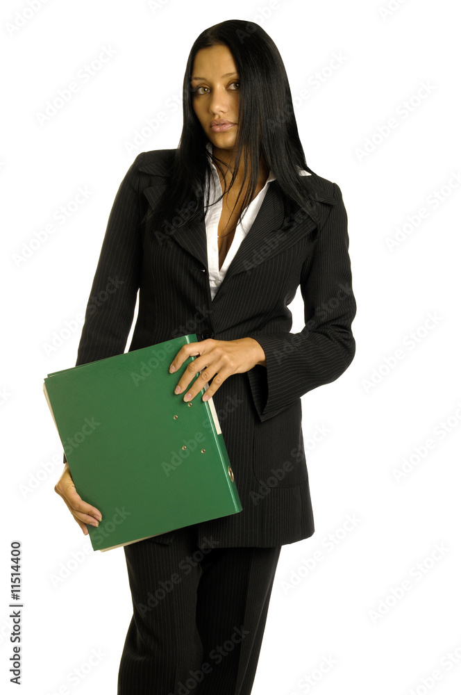 businesswoman with big binder