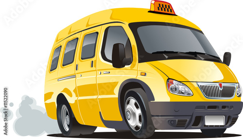 Vector cartoon taxi bus