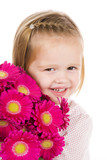 cute little girl with flowers