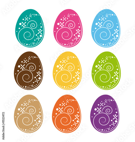 Floral vector easter eggs