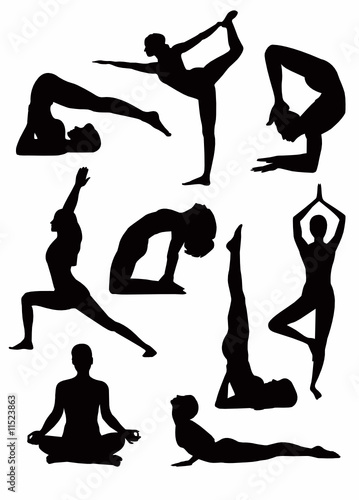 Yoga silhouettes - vector