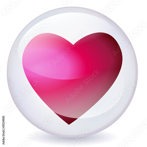 Boule de cristal blanche coup de coeur (ombre)