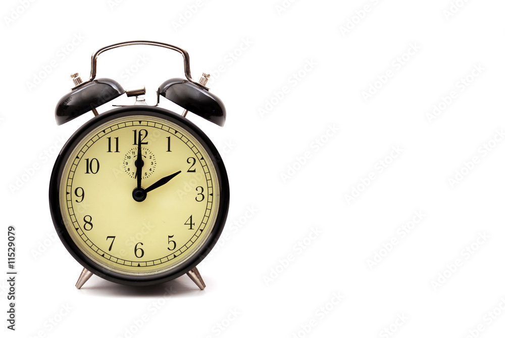 Alarm clock isolated on white Alarm clock isolated on white