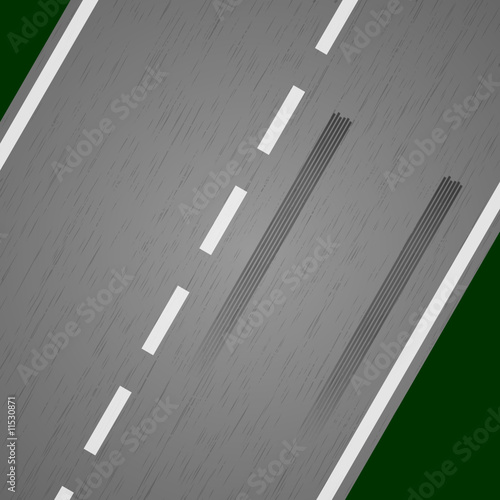 strasse mit bremsspuren