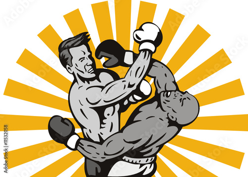 Boxers connecting a knockout