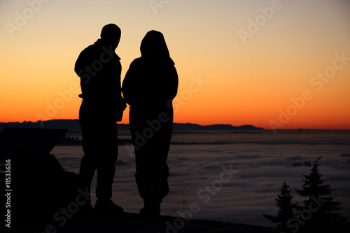 Sunrise silhouette.