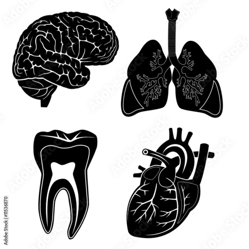 Vector medical icons. Black and white. Simply change