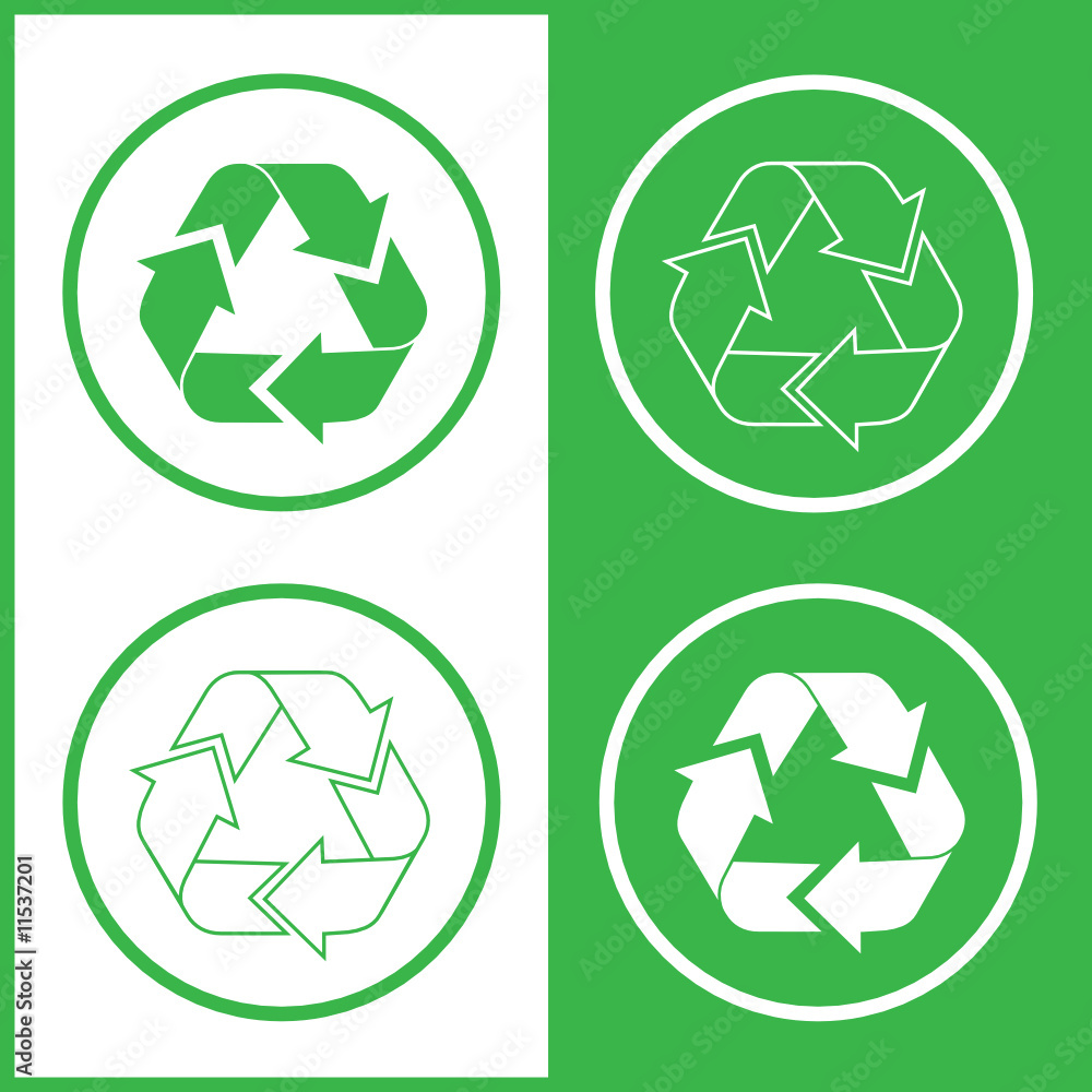 Vector recycle icons. Green and white. Simply change. Vector recycle icons. Green and white. Simply change.