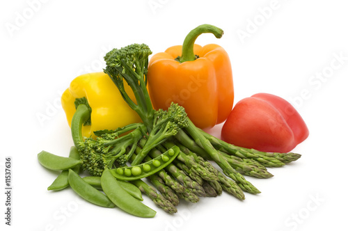 fresh vegetables on white background