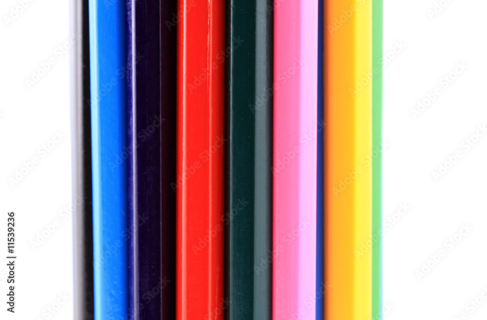 Many colored pencils together in a vertical view Many colored pencils together in a vertical view