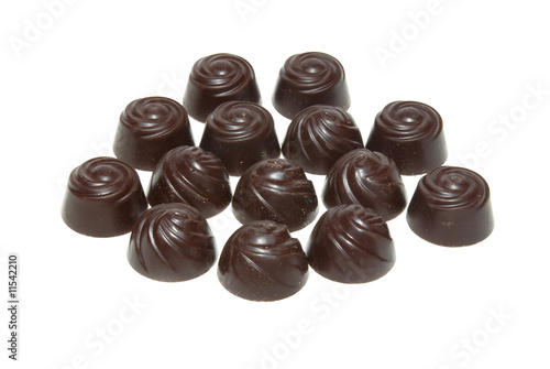 Wallpaper Mural Delicious dark chocolate pralines isolated on white. Torontodigital.ca