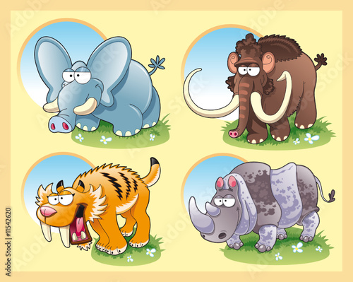 Prehistoric animals with background