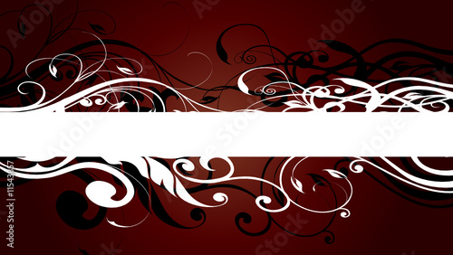 barre floral bordeau et blanc