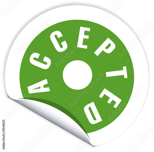 green accepted sticker -  vector image