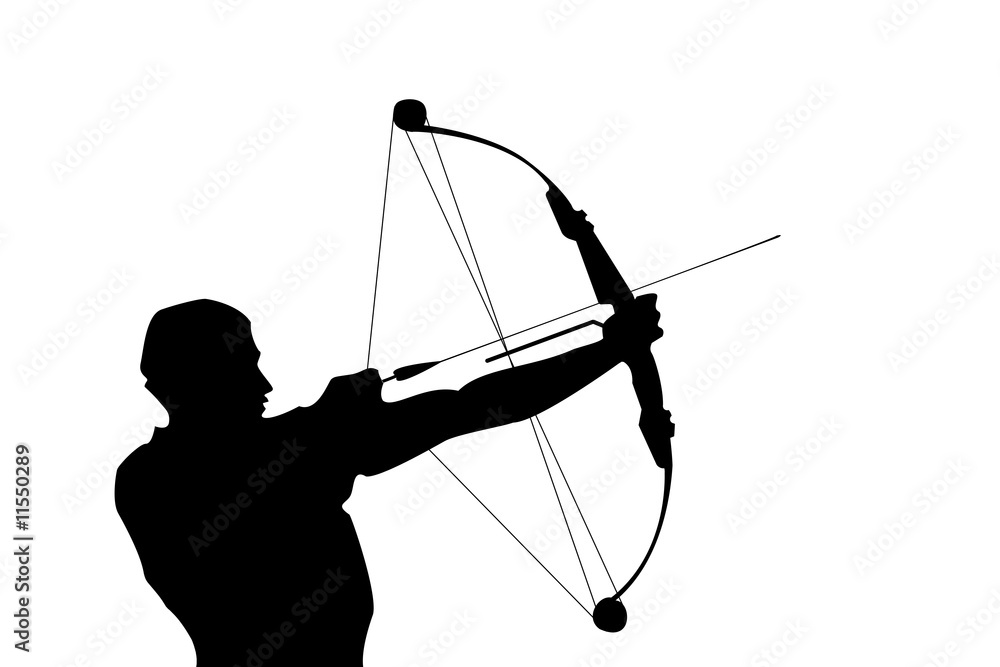 Obraz premium An archer with compound bow